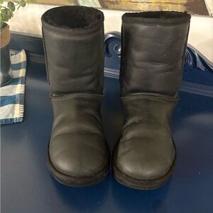 UGG Black  Shearling Lined Boots Size 6